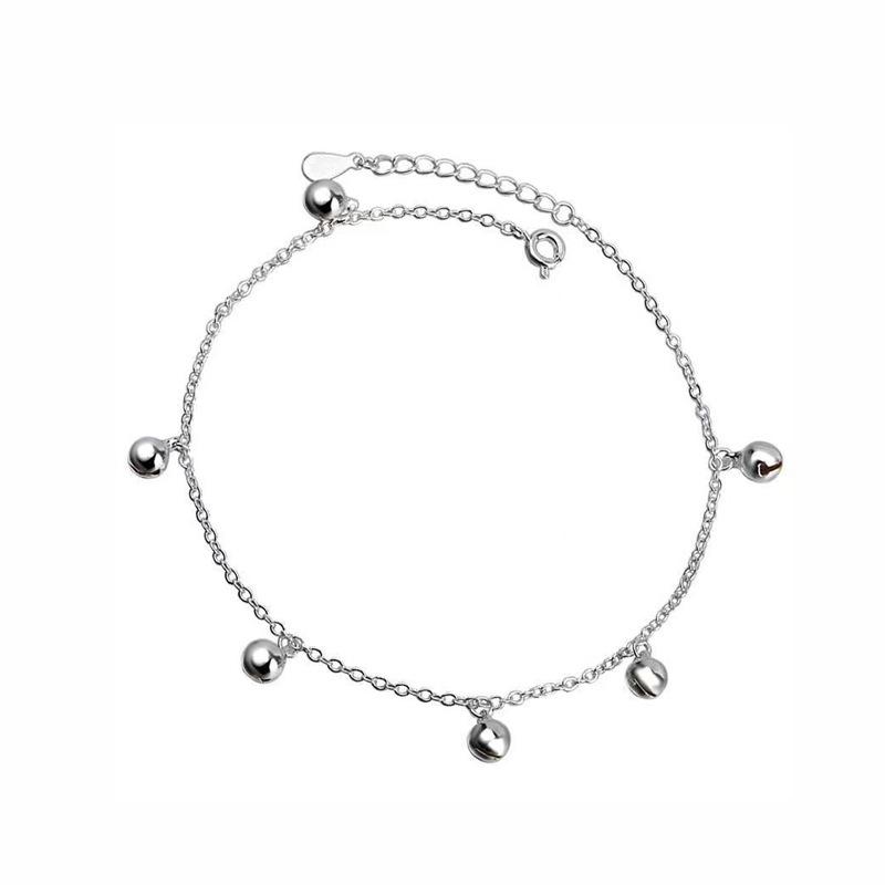 アンクレット レディース 小さめ 鈴付き シルバー 電気メッキ加工 接触冷感 かわいい 誕生日 ギフト プレゼント ラッキーアイテム