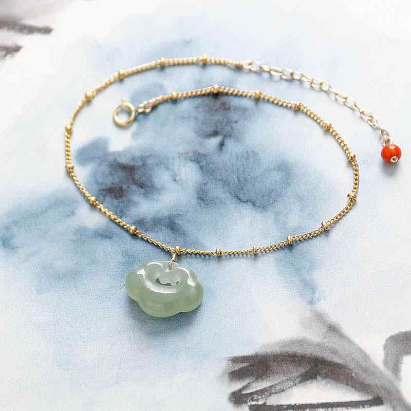アンクレット レディース 和田玉 青玉 白玉 DIY 14K 金メッキ ラッキーアイテム 誕生日 贈り物