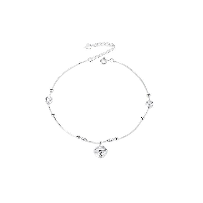 足首アクセサリー レディース シルバー925 銀製 鈴付き アンクレット 宫鈴 ベル 音が鳴る かわいい おしゃれ アクセサリー