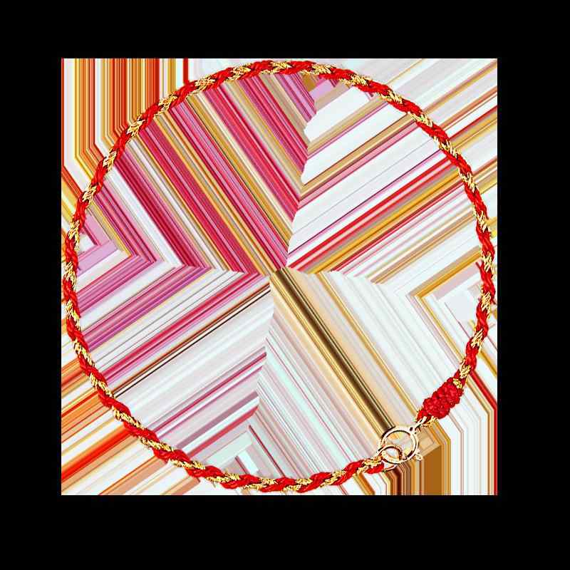 ブレスレット レディース 細身 紐 14K 金 編み込み ハンドメイド 本命年 ペア お守り レッド