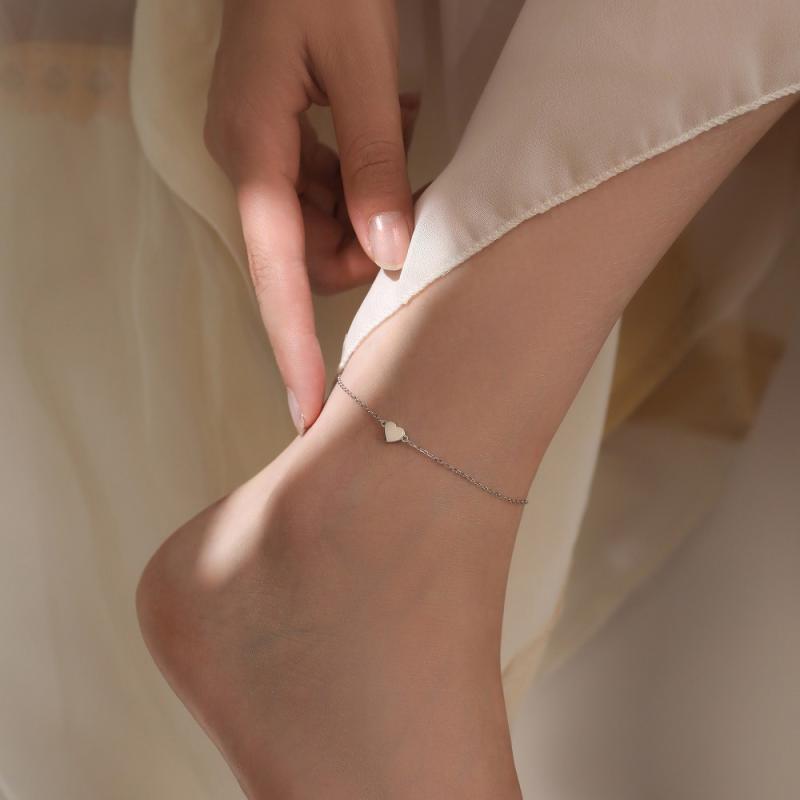 アンクレット レディース ファッション 925 シルバー ラブ ハート バレンタインデー ギフト ジュエリー アクセサリー 足首 チェーン かわいい おしゃれ プレゼント