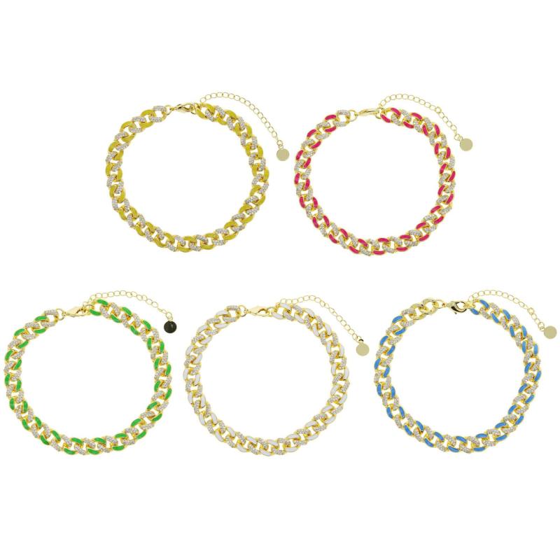 アンクレット レディース ジルコニア 幅広 キューバチェーン アクセサリー ギフト2