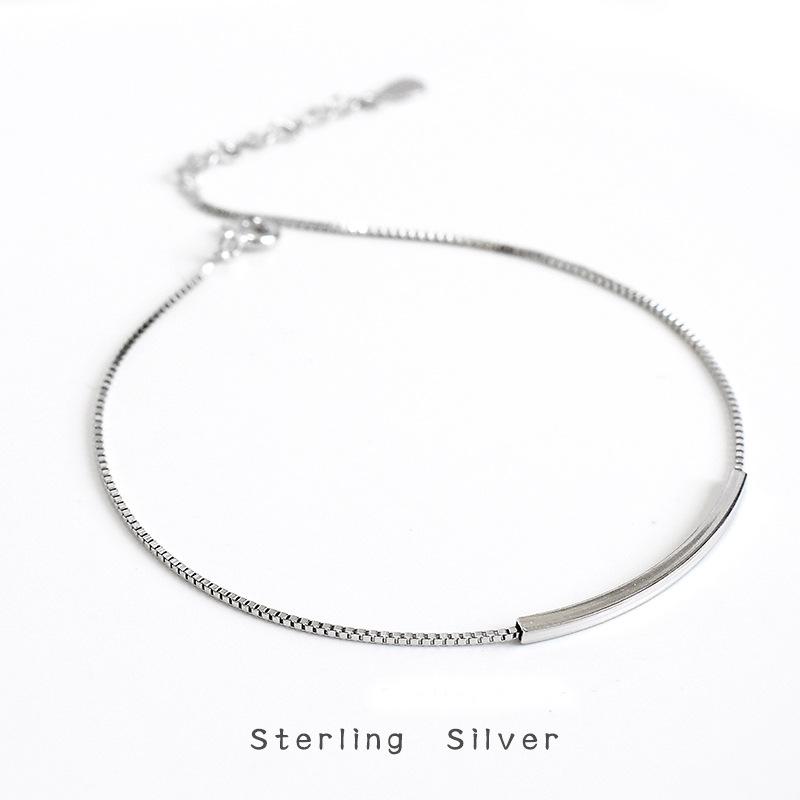 Anklets - アンクレット レディース s925 シルバー 韓国 ファッション シンプル ベーシック チューブ サンダル ミュール ビーチ アクセサリー