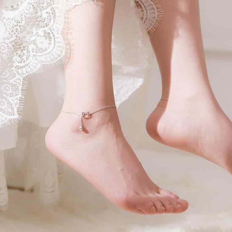 Anklets - アンクレット レディース シルバー925 猫 鈴付き 高級感 足首 アクセサリー 誕生日 ギフト 贈り物 女性 彼女 かわいい おしゃれ