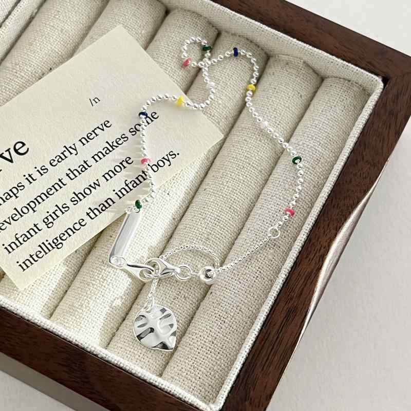アクセサリー レディース 925 シルバー 不規則 ラウンド レインボー ジルコニア アンクレット ファッション 華奢 調節可能