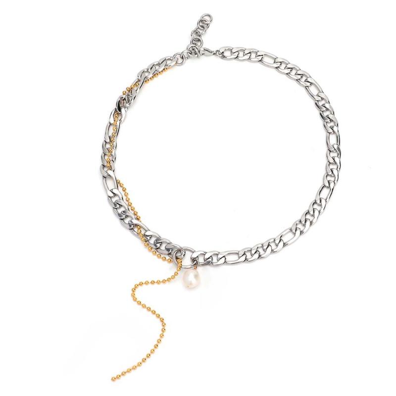 アクセサリー レディース シェル 貝殻 シンプル 流れる 飾り 金色 スネークボーンチェーン 幾何学模様 フェイクパール アンクレット かわいい おしゃれ 上品 エレガント2