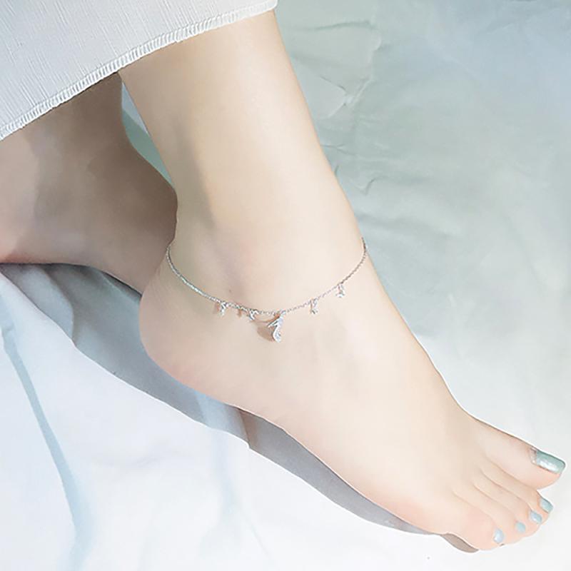 アンクレット レディース シルバー925 プリンセス風 ラインストーン ビーチ サンダル かわいい おしゃれ アクセサリー ジュエリー