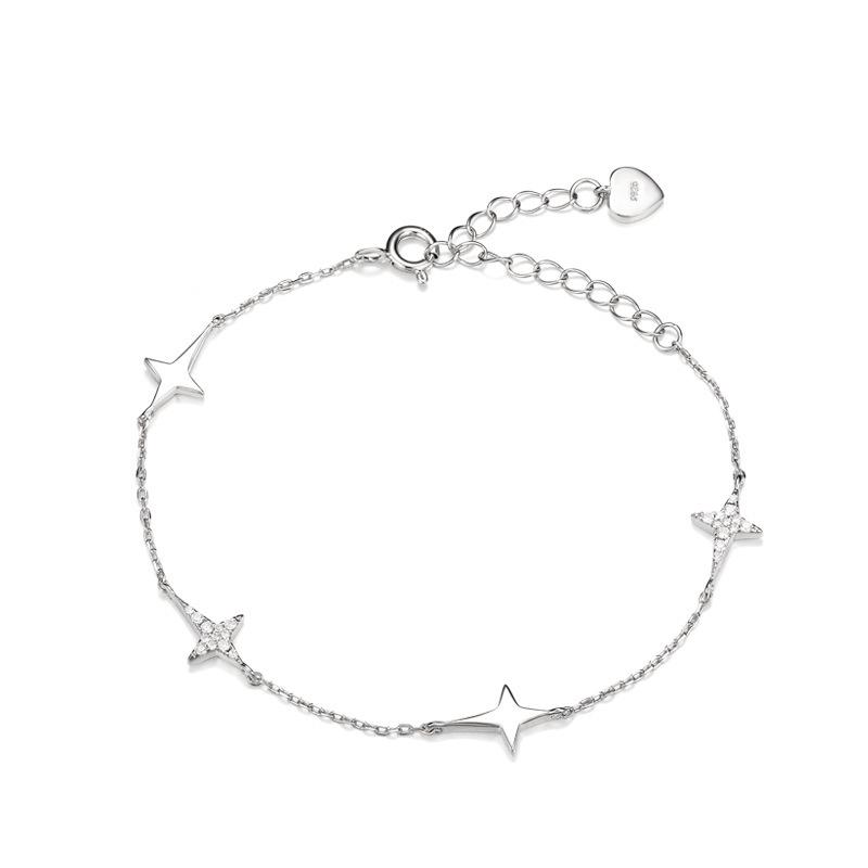 アンクレット レディース 四つ葉 クローバー S925 シルバー 中国風 ジルコニア 接触冷感 高級感 軽量 普段使い かわいい おしゃれ 電気メッキ加工