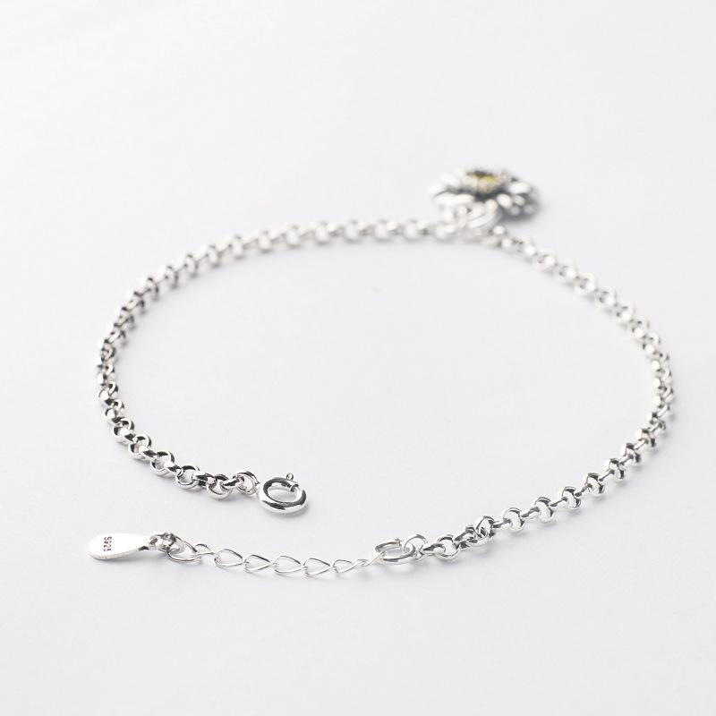 Other - シルバー925製 アンクレット レディース アクセサリー デイジー 花柄 韓国風 かわいい おしゃれ 上品 女性用 銀 飾り
