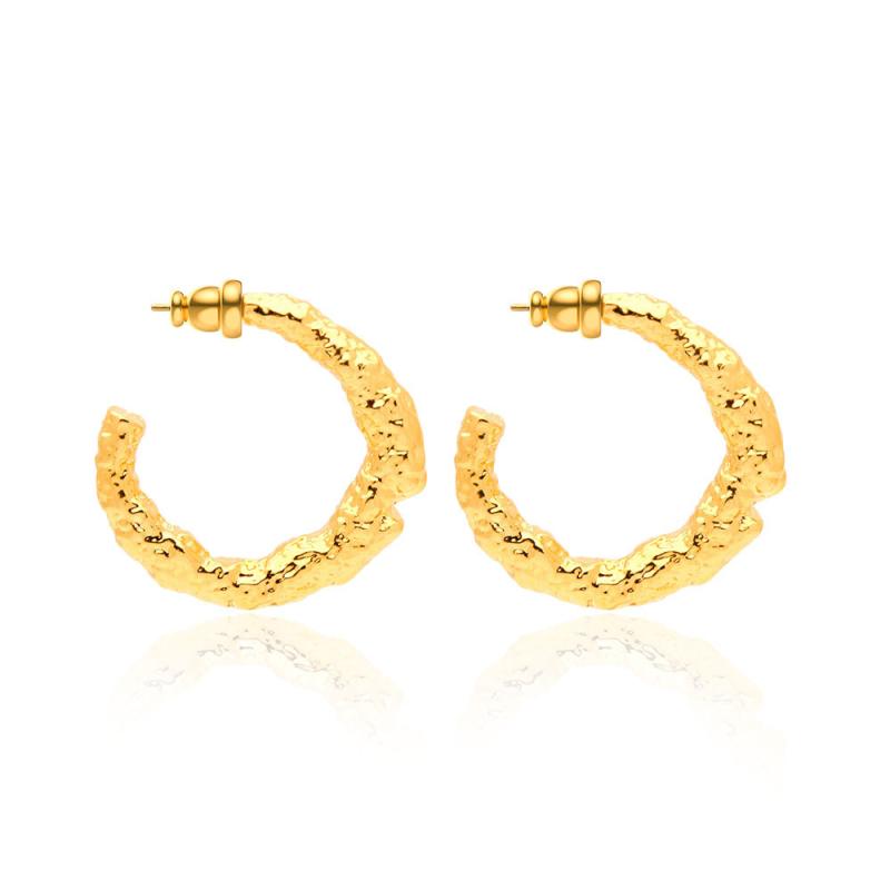 SWAROVSKI - ピアス レディース C形 円形 溶岩風 褶 곡 肌理 イヤリング 個性的 アクセサリー2