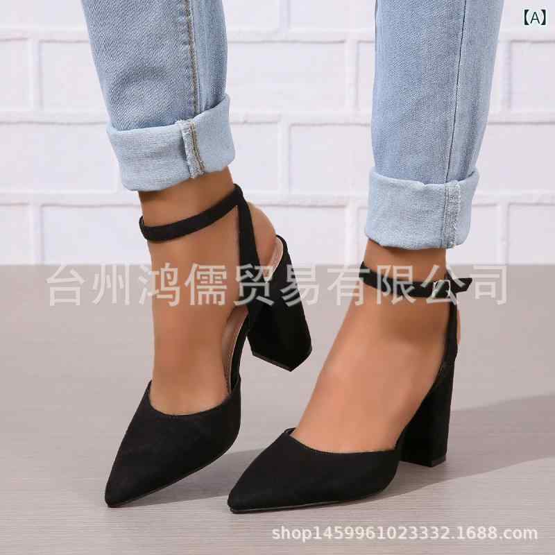 サンダル レディース 大きいサイズ ハイヒール ポインテッドトゥ アンクルストラップ 婦人靴 外反母趾 甲高 幅広 歩きやすい 脱げない 美脚 電気メッキ加工 春夏