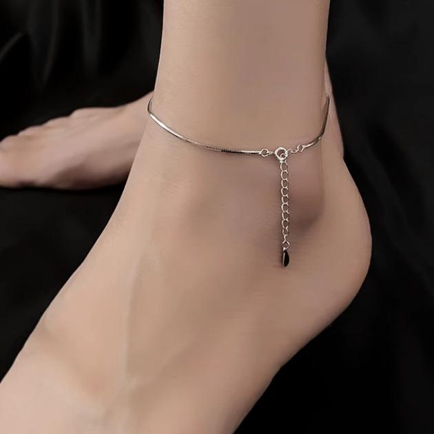 アンクレット レディース シルバー925 蛇骨チェーン 2連 華奢 足首 アクセサリー かわいい おしゃれ プレゼント ギフト シルバーアクセサリー