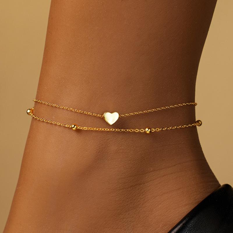 アンクレット レディース シルバー925 桃の心 ハート フットアクセサリー ビーチ サンダル かわいい おしゃれ シンプル 個性的