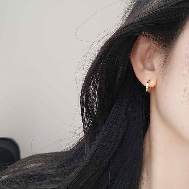 Turquoise - ピアス レディース s925 シルバー 槌目 接触冷感 高級感 百搭 シンプル イヤリング アクセサリー ジュエリー