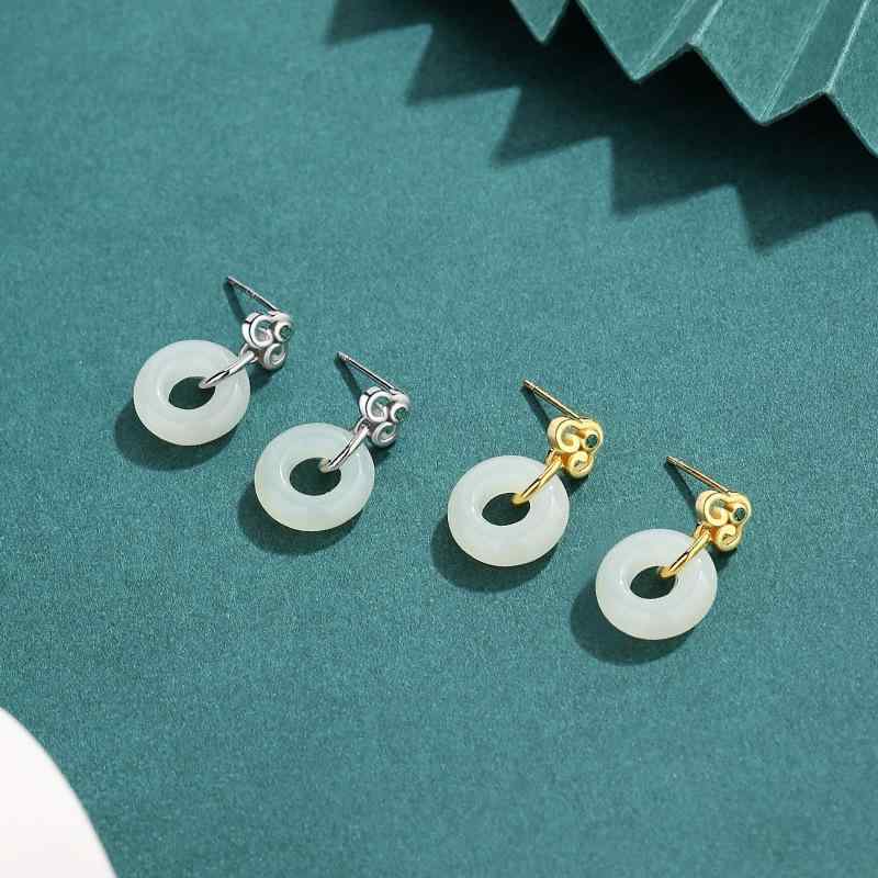 Cubic Zirconia - イヤリング レディース 女性用 シルバー925 和田玉 天然石 エレガント 高級感 レトロ アクセサリー ジュエリー ギフト