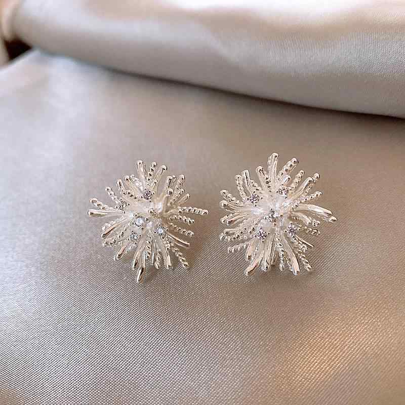 Turquoise - ピアス レディース シルバーカラー 高級感 煙火風 美しい スタッドピアス 小さめ 少数デザイン 気質的 イヤリング