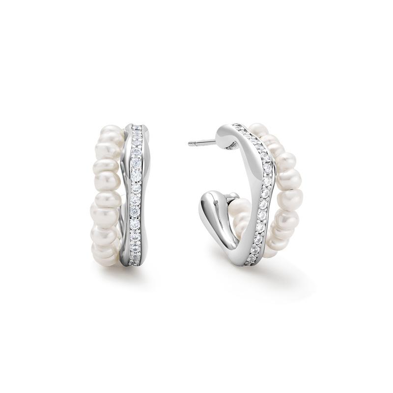 ピアス レディース 軽奢 高級感 精緻 ジルコニア 耳飾り イヤリング 気質 百搭・素材: 合金・処理: 電気メッキ・形状: 幾何学型・カラー: 徐璐耳钉・流行要素: 真珠・スタイル: 简约、ファッション通勤・製品カテゴリ: 耳飾り・対象: 女性