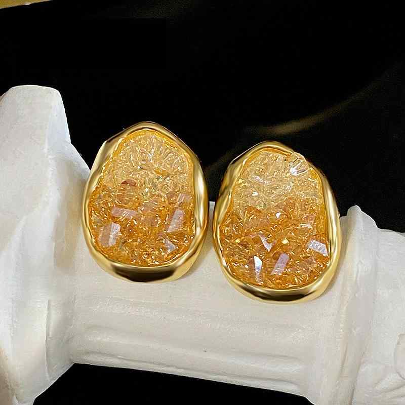 ピアス レディース 水晶 レトロ イヤリング ファッション 高級感 チタン 接触冷感 普段使い おしゃれ かわいい 大ぶり 金属アレルギー対応 電気メッキ加工 アクセサリー