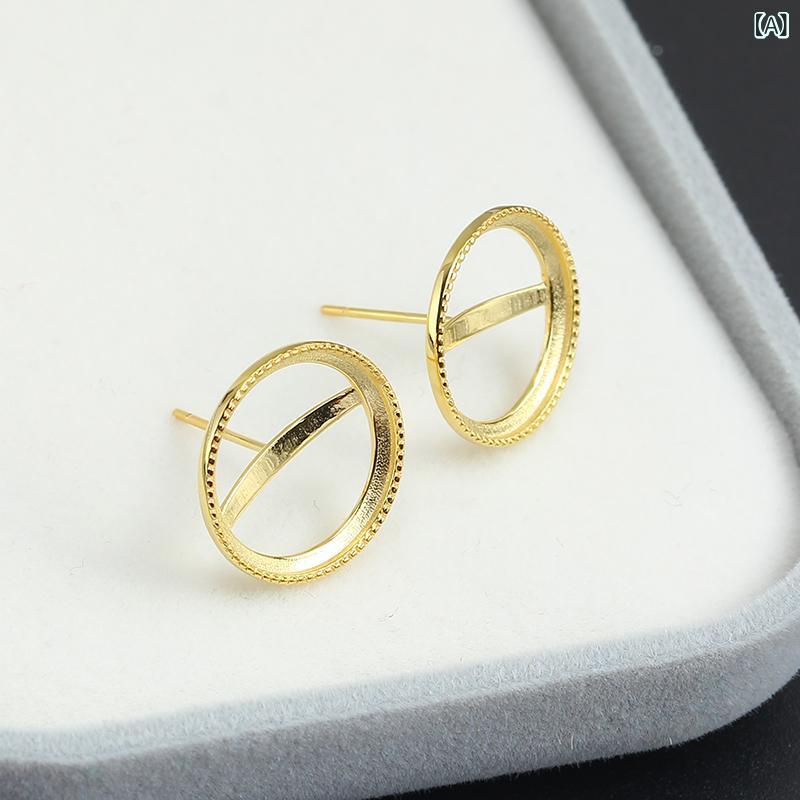 ソファポテトのピアス レディース シルバー925 ゴールド マベパール風 ジルコニア風 スタッドピアス DIY アクセサリー パーツ ギフト プレゼント｜アングル2