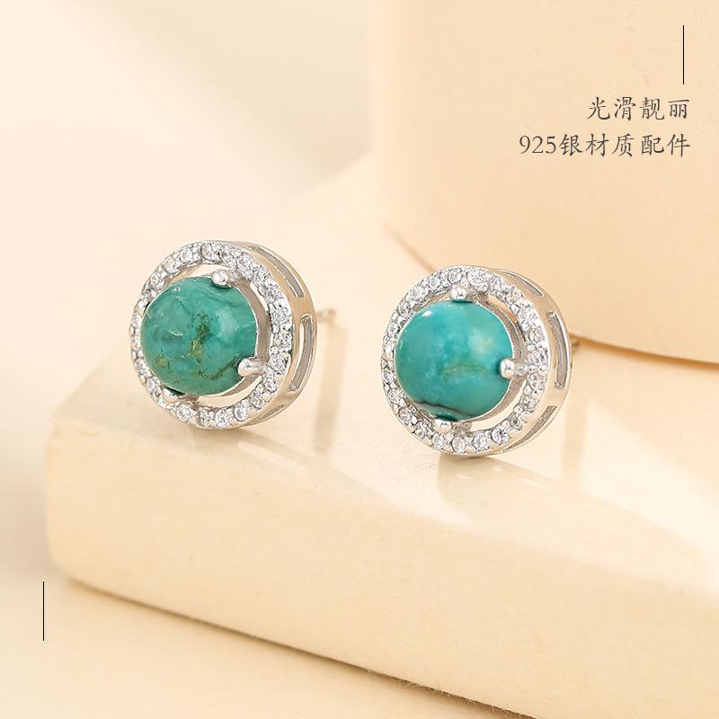 ピアス レディース シルバー925 琥珀 蜜蝋 イヤリング サークル ラウンド 電気メッキ加工