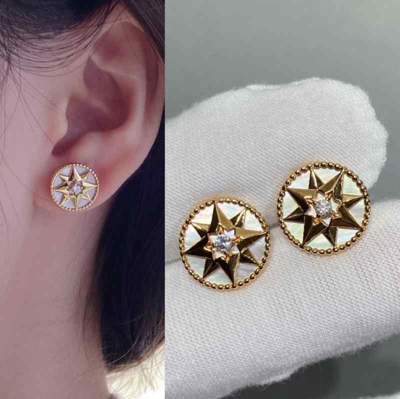 ピアス レディース 天然 貝母 六芒星 ラッキーアイテム コンパス デザイン ジルコニア 孔雀石 八芒星 電気メッキ加工 アクセサリー