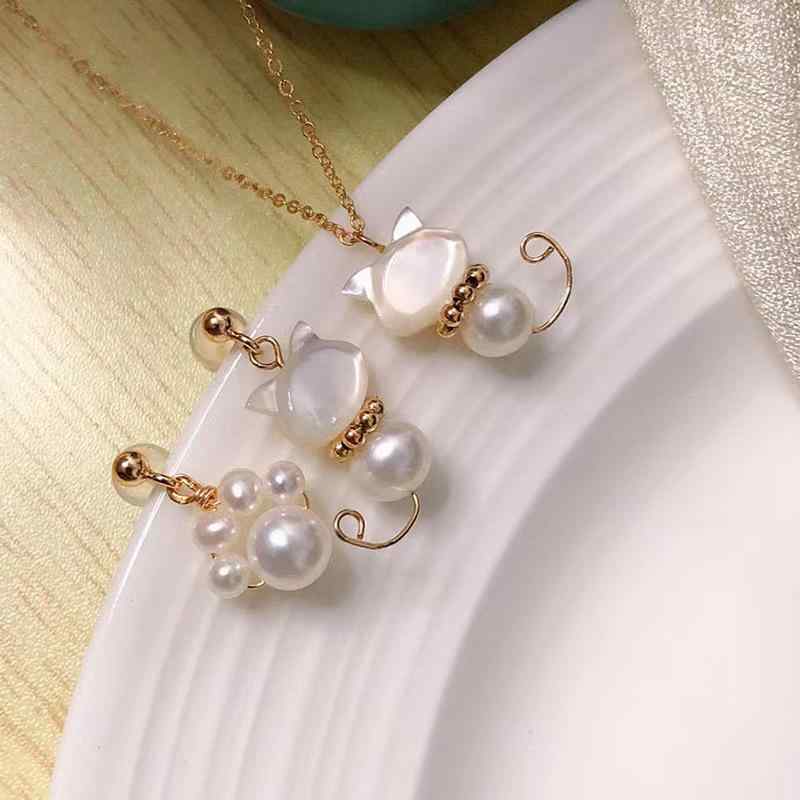 ピアス レディース 淡水パール 猫 かわいい アシンメトリー シルバー925 小さめ 小ぶり 普段使い