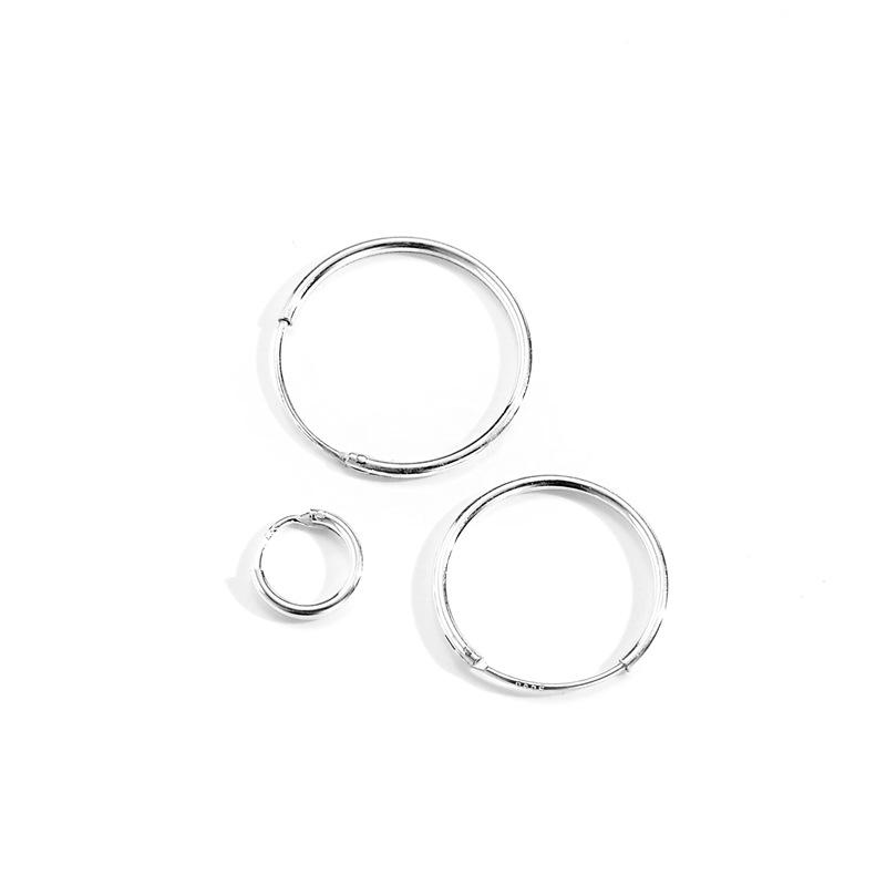 Cubic Zirconia - イヤリング レディース シルバー925 フープピアス 大ぶり リングピアス サークル 電気メッキ加工 光沢 個性的 サークル 普段使い