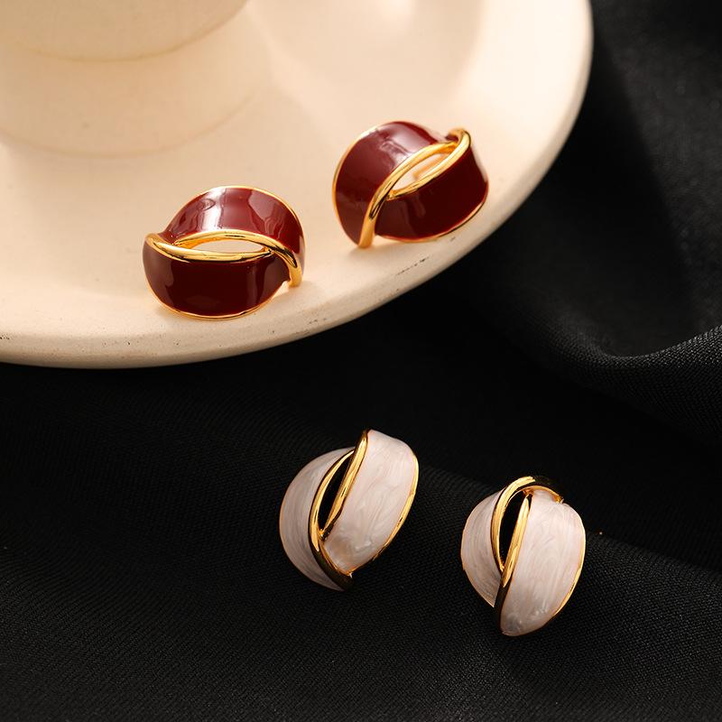 ピアス レディース ファッション エレガント 高見え C型 アンカラ 赤色 925シルバー針 イヤリング 百搭