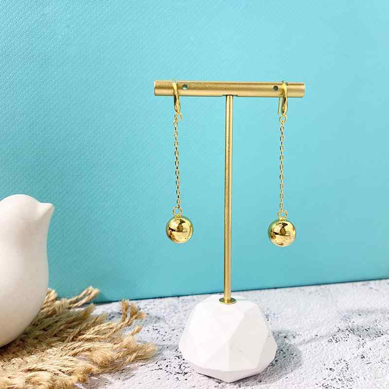 Other - ピアス レディース 女性用 メタル ラウンド チタン鋼 ドロップ ロング チェーン イヤリング シンプル カジュアル アクセサリー ジュエリー