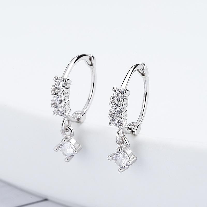 ピアス レディース シルバー925 ジルコニア 個性的 デザイン タッセル シンプル かわいい おしゃれ イヤーカフ イヤリング