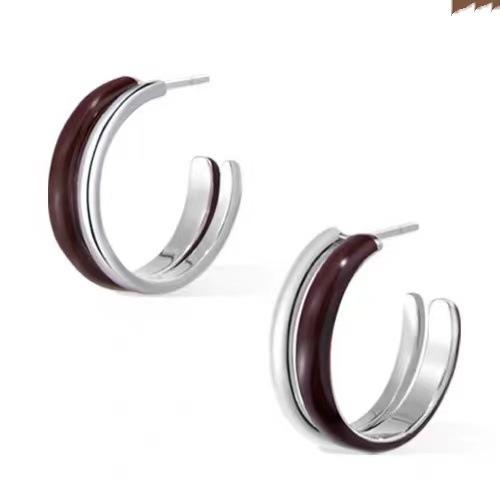 耳飾り レディース ダブルライン レトロ デザイン イヤリング かわいい サークル ギフト