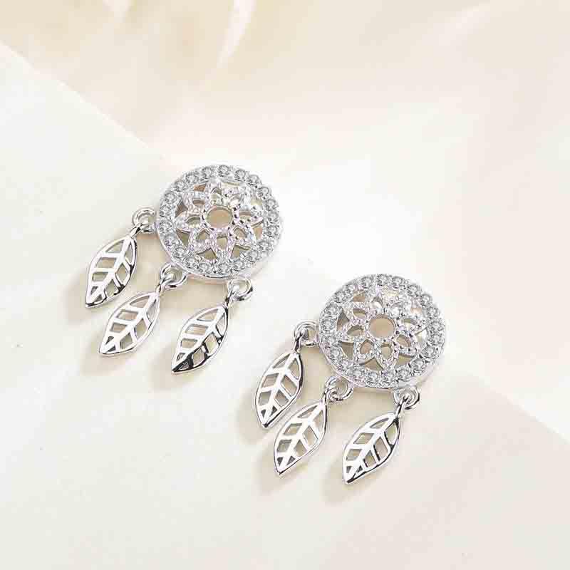 ピアス レディース S925 シルバー エスニック アクセサリー ドリームキャッチャー イヤリング 揺れる ..