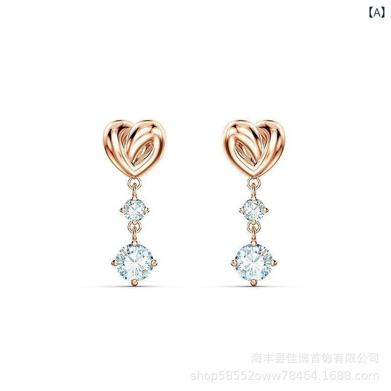 ピアス レディース シルバー925 ハート 揺れる シンプル ジルコニア フリンジ 上品 かわいい