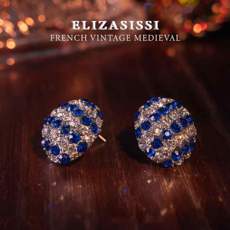 ピアス レディース 水色 ブルー レトロ ヴィンテージ風 高見え 満点 ジルコニア 上品