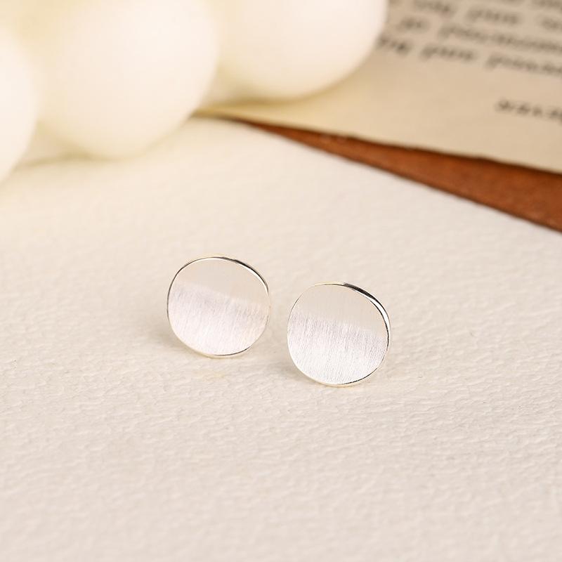 ピアス レディース S925 シルバー 円形 弧状 ブラッシュ仕上げ 小さめ シンプル かわいい 普段使い シルバーアクセサリー