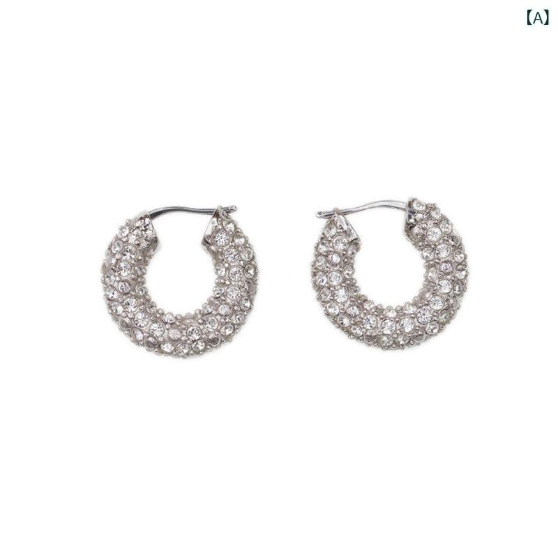 イヤリング レディース 真鍮製 電気メッキ加工 フープピアス サークル 18K 金 ゴールド ジルコニア ファッション かわいい おしゃれ