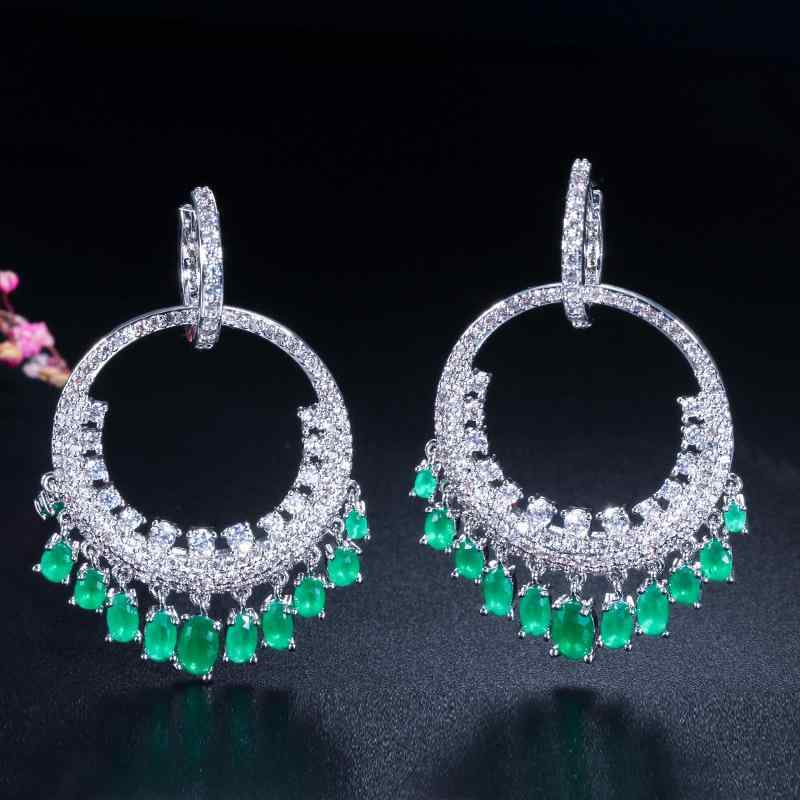 Freshwater Pearl - ピアス レディース 大ぶり サークル ジルコニア ドロップ 揺れる 電気メッキ加工 イヤリング 女性用 アクセサリー ジュエリー お洒落 かわいい