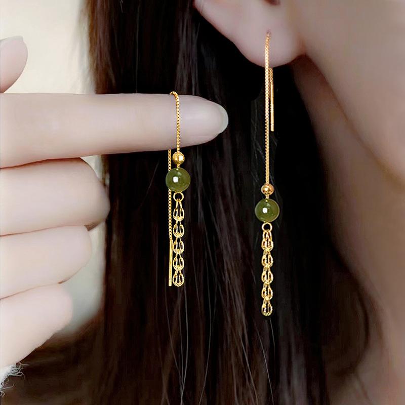 イヤリング レディース 鳳凰モチーフ デザイン シルバー925 ロングチェーン タッセル 新中国スタイル レトロ パーティー