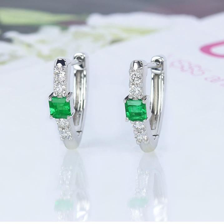 イヤリング レディース シルバー925 祖母绿 エメラルド V字型 スクエア 四角形 欧美風 人気 アマゾン イヤーカフ