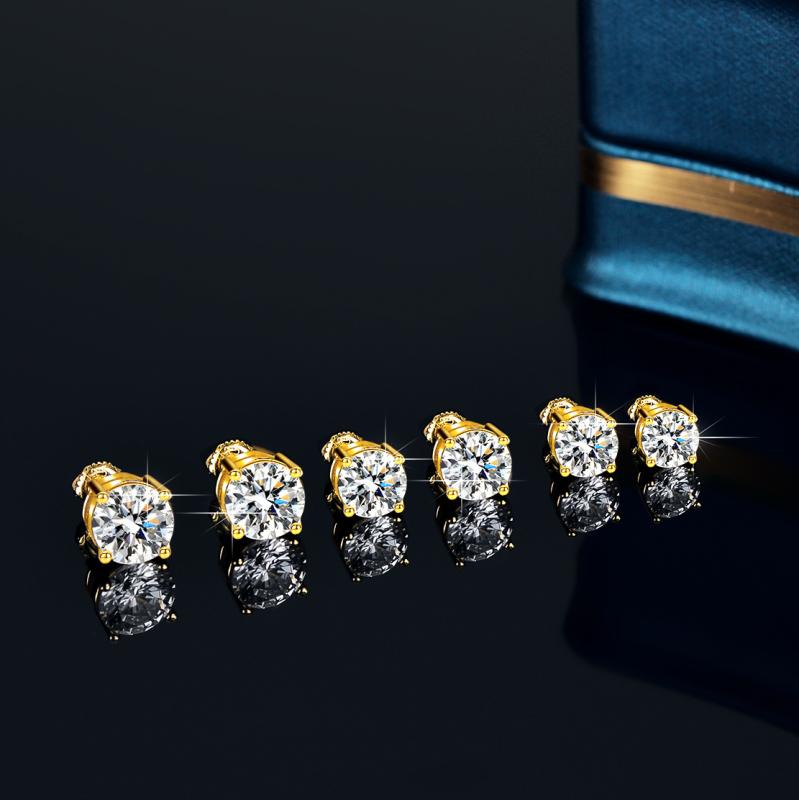 ピアス レディース シルバー925 スタッドピアス ジルコニア 18Kメッキ ゴールド シンプル 4本爪 ねじ式 螺鈿 細工 ウェディング パーティー