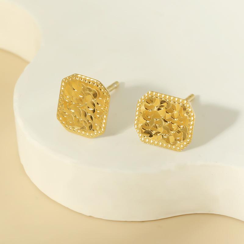 ピアス レディース シルバー925 氷 スクエア 高級感 軽奢 百搭 イヤリング(4.0)