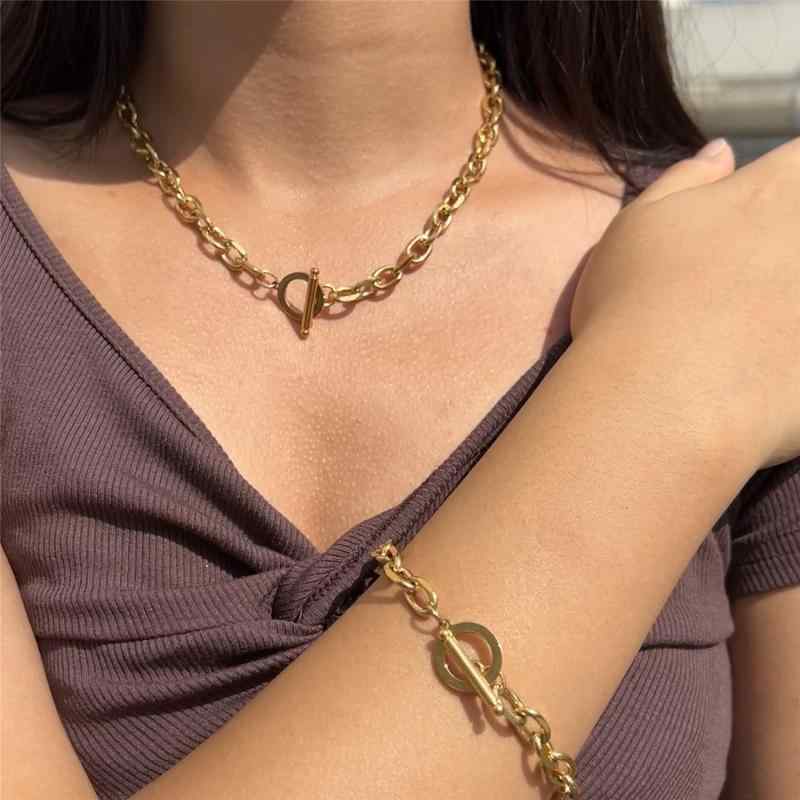 ネックレス ブレスレット ステンレス メンズ セット アクセサリー ジュエリー 喜平 힙합 ファッション ラッキーアイテム2