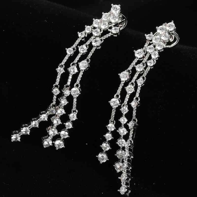 ピアス レディース 韓国風 ジルコニア シルバー925 アクセサリー イヤリング 女性用 ロング 2way 切り..