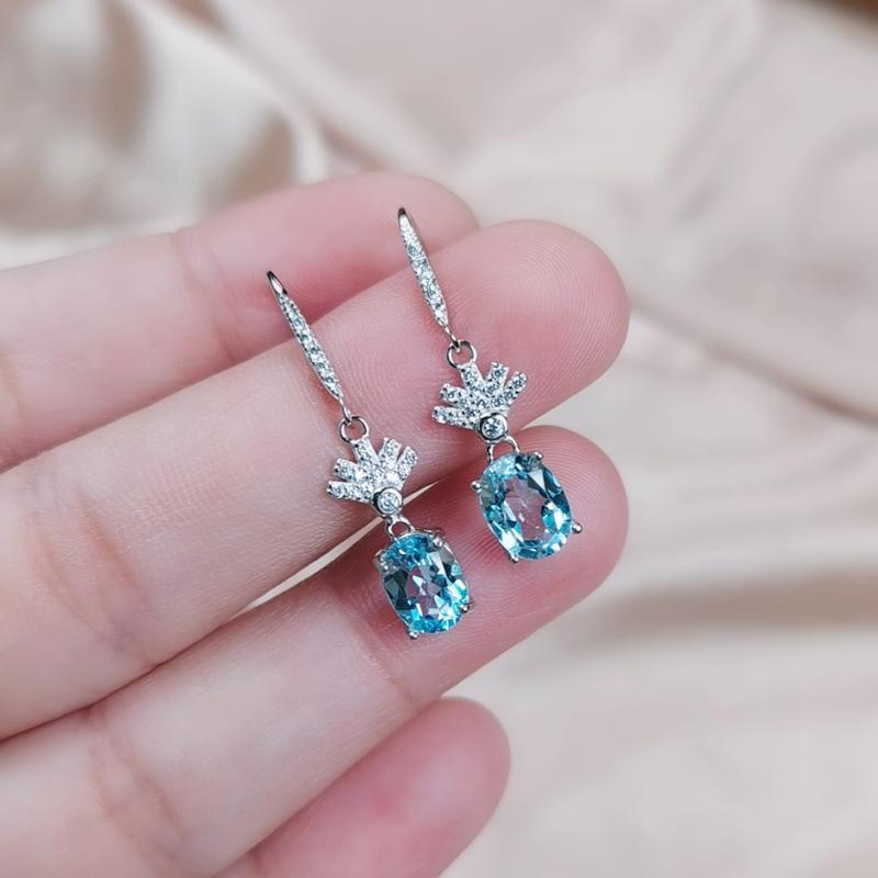 ピアス レディース シルバー925 スイスブルートパーズ ジルコニア 雪の結晶 かわいい 小さめ 彩宝 イヤ..