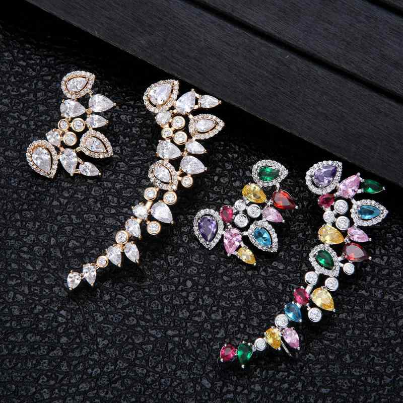 ピアス レディース 揺れる 大ぶり シルバー925 ジルコニア アシンメトリー ドロップ 電気メッキ加工 カ..