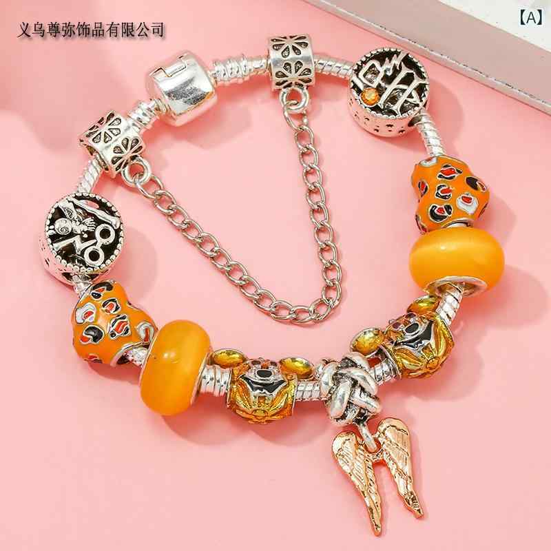 ブレスレット メンズ レディース キッズ ハロウィン カートゥーン ハリーポッター風 翼 ネズミ ビーズ