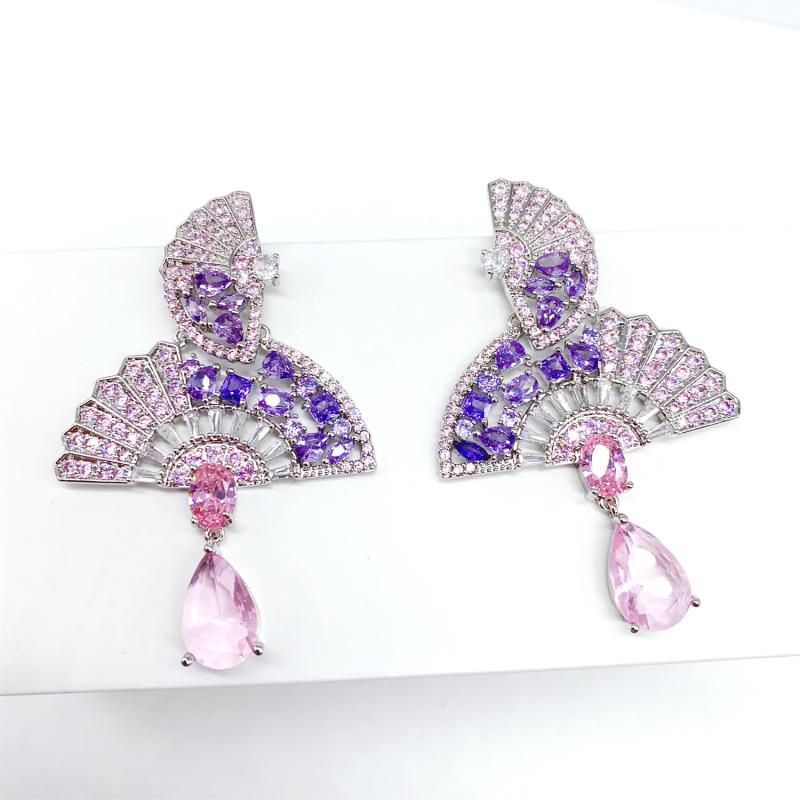 イヤリング レディース 水滴型 扇子 レトロ 中華風 和風 デザイン 小さめ 揺れる アクセサリー2