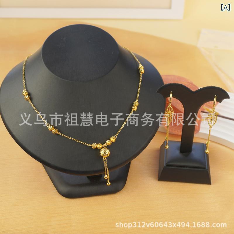 ネックレス レディース インド 結婚式 パーティー 贈り物 イヤリング セット 小珠 ファッション 中東 ..