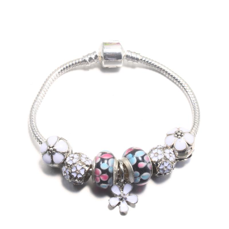 ブレスレット レディース ファッション 桜 ジルコニア ペンダント ヨーロピアン チャーム DIY ストリート かわいい