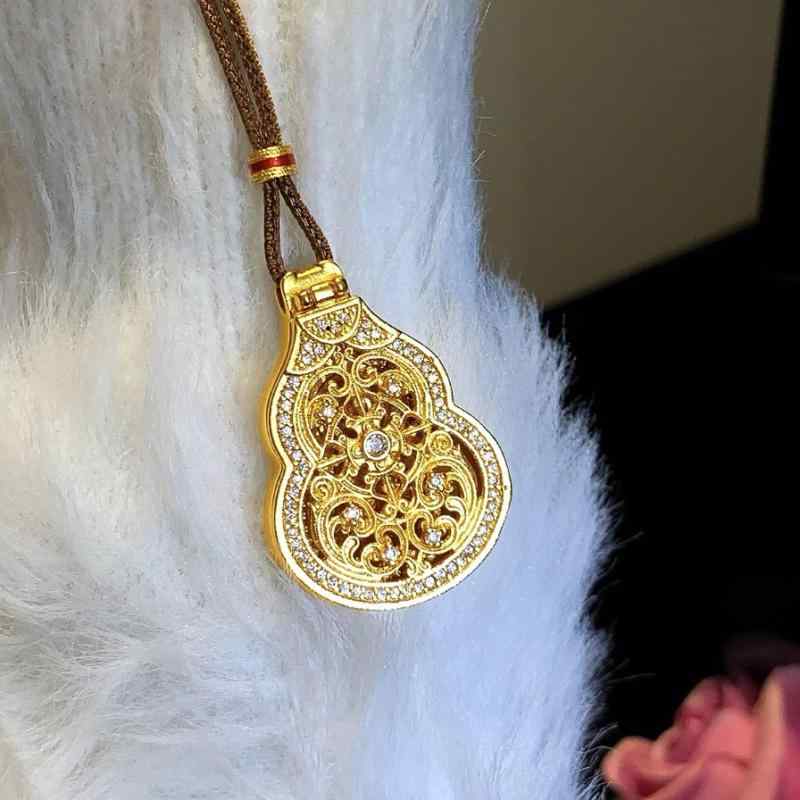 ネックレス レディース 大日如来 ジルコニア ペンダントトップ 女性用 瓢箪 ラッキーアイテム 和風 アクセサリー